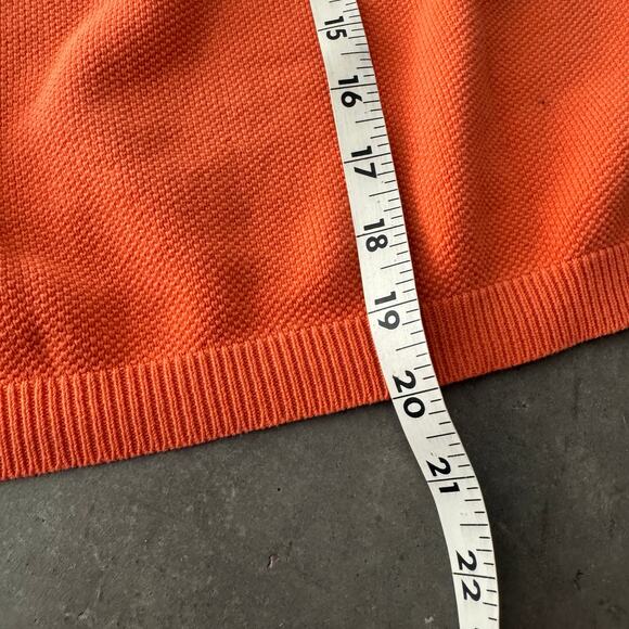 Vintage Y2k Ribbed Knit Orange Women's Short Sleeve Blouse Medium - Picture 4 of 4